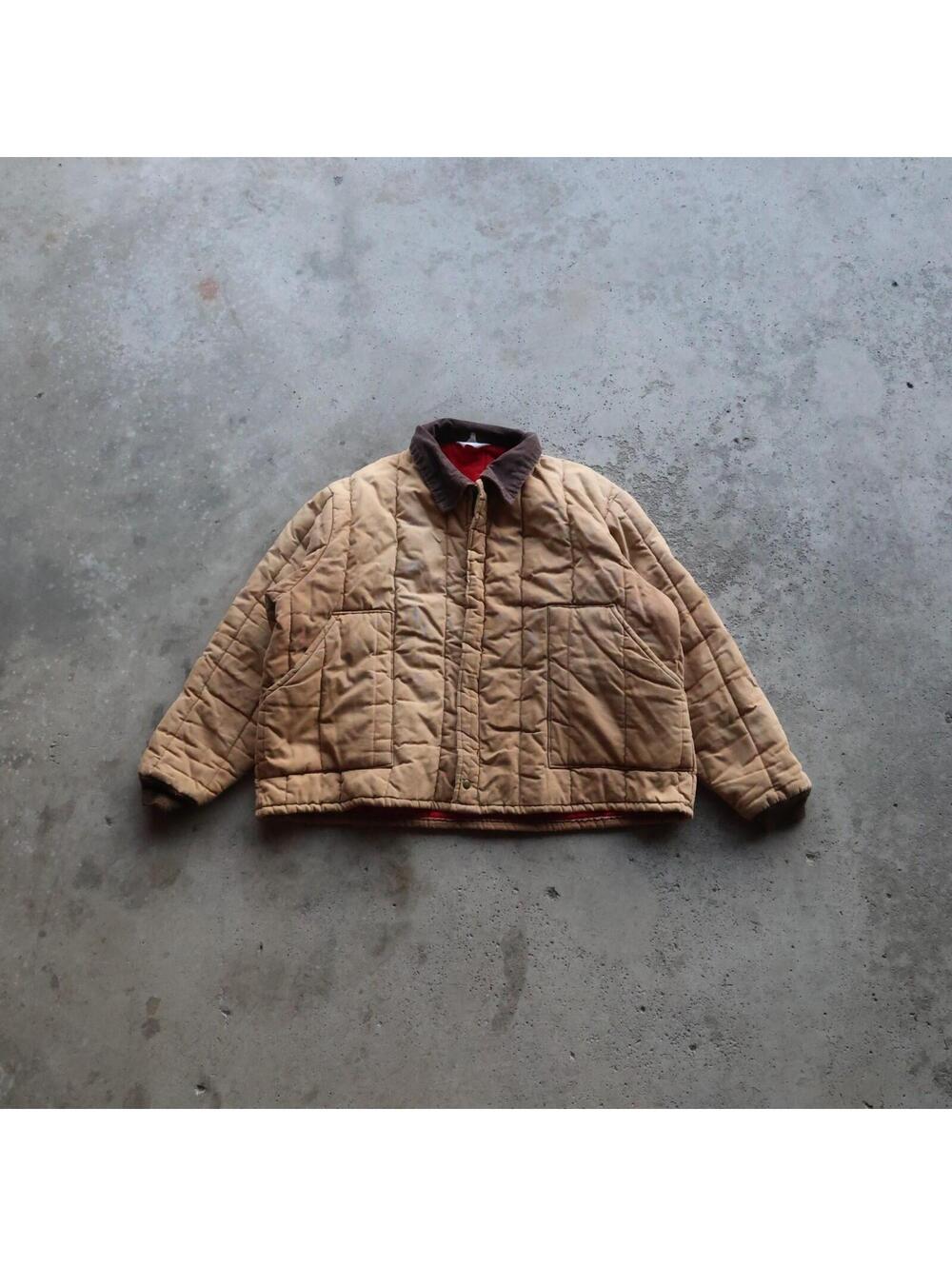 Vintage Key Imperial Quilt Lined Chore Jacket Men XXXL Brown Corduroy Collar USA